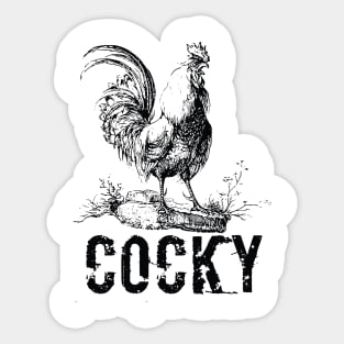 Cocky rooster joke Sticker
